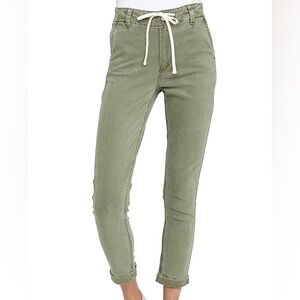 Paige Christy High Rise Drawstring Pants in Vintage Coastal Green
